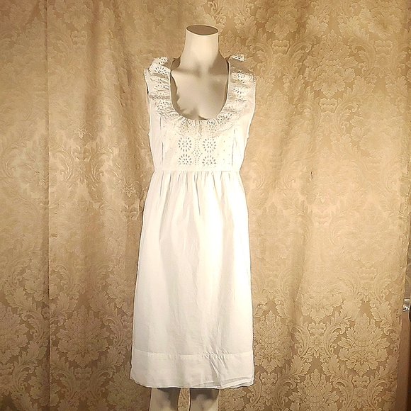 J Crew 100% Cotton Eyelet Sleeveless Sundress - Picture 2 of 7
